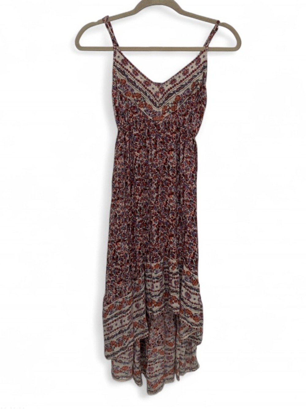 Angie Boho Floral Spaghetti-Strap High Low Dress